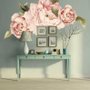 Stickers muraux pivoines roses feuilles vertes