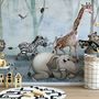 Cartoon Wild Animals and Forest Wallpaper Mural