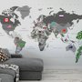 Papier peint carte monde politique drapeaux pays