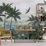 Misty Tropical Forest with Lake Wallpaper Mural