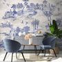 Vintage Monochrome Jouy Style Landscape Wallpaper Mural