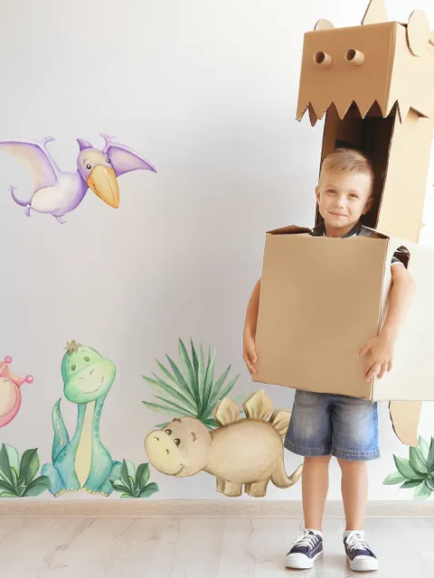 Mignon Aquarelle Dinosaure Stickers muraux Sticker