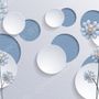 Light Blue Daisy Floral Wallpaper Mural