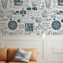 Inked Traveler Map Wallpaper Mural for Children