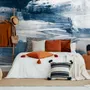 Blue and White Brush Painting Wallpaper Mural