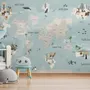 Kids Political World Map Wallpaper Mural