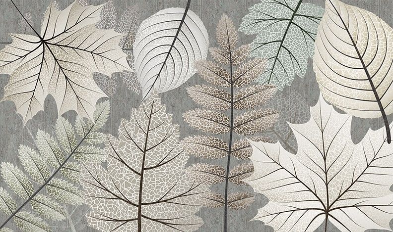 Scandinavian Style Unique Leaves Wallpaper Mural