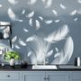 Papier peint panoramique plumes bleues