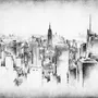 Monochrome Charcoal City Wallpaper Mural