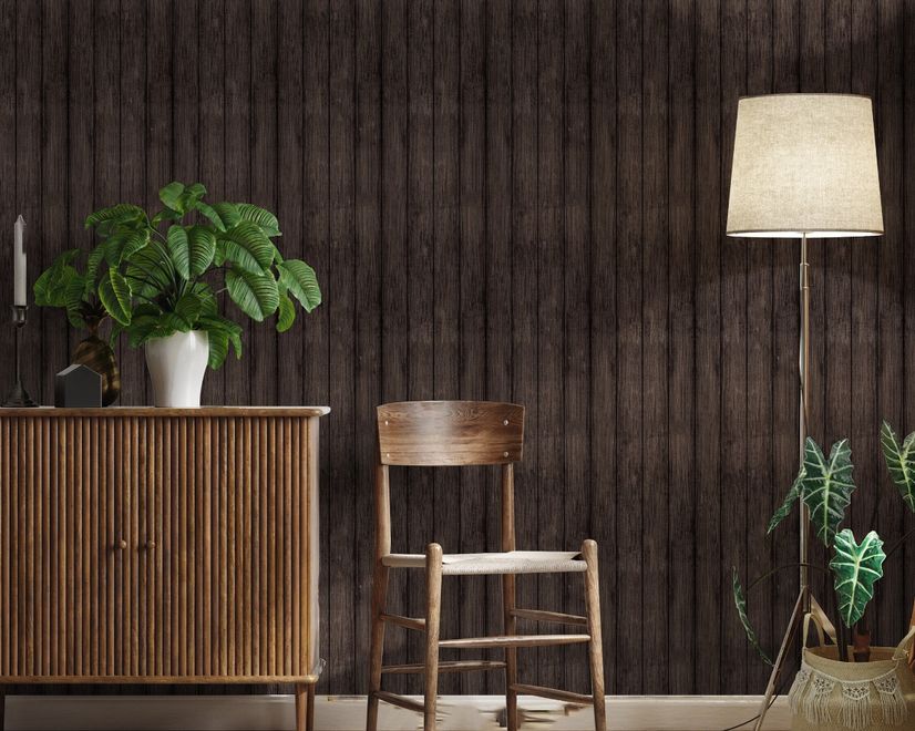 Vintage Wood Look Panel Wallpaper