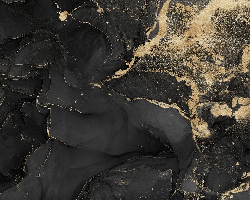 Dark Marble with Gold Faux  Wallpaper Mural