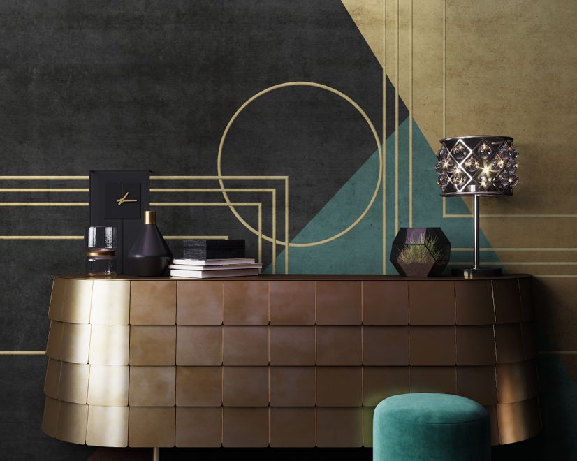 Colorful Geometric Grunge Art Wallpaper Mural