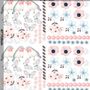 Watercolor Pink Blue Florals with Birds and Butterfly Wall Decal Sticker