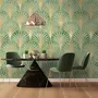 Moderne Eau De Nil Art Deco Goldene Linien Fototapete