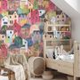Kids Watercolor Cute Town House Wallpaper Mural