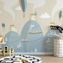Soft Hot Air Balloon with Little Home Wallpaper Mural
