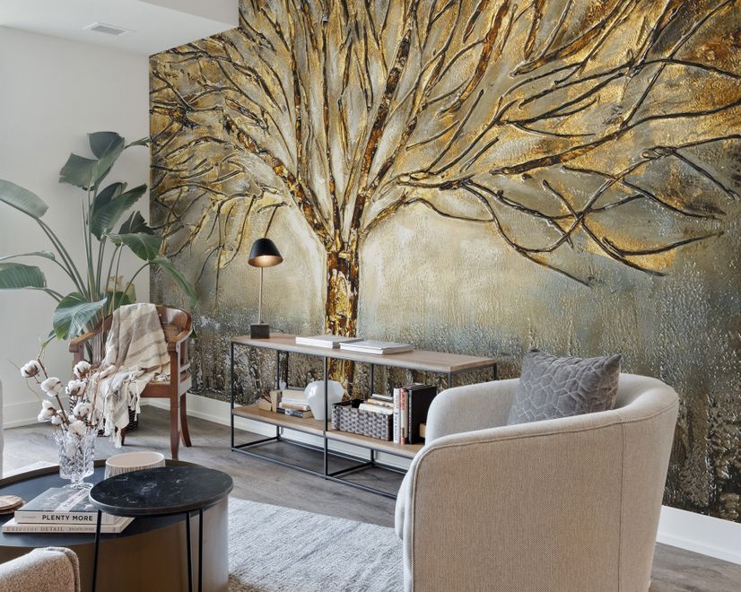 Watercolor Leafless Autumn Trees Wallpaper Mural