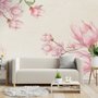 Aquarell Pink Magnolia Blüten Fototapete