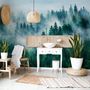 Foggy Pine Forest Wallpaper Mural
