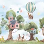 Cute Flying Animals with Treehouse for Kids Nursery Wallpaper Mural