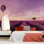 Fototapete Ruhiger Sonnenuntergang Lavendel und Ballon Landschaft