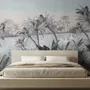 Colorful Parrot and Cute Monkey with Soft Forest Wallpaper Mural
