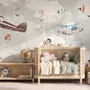 Nursery Cartoon Animals Flying with Aircraft Wallpaper Mural