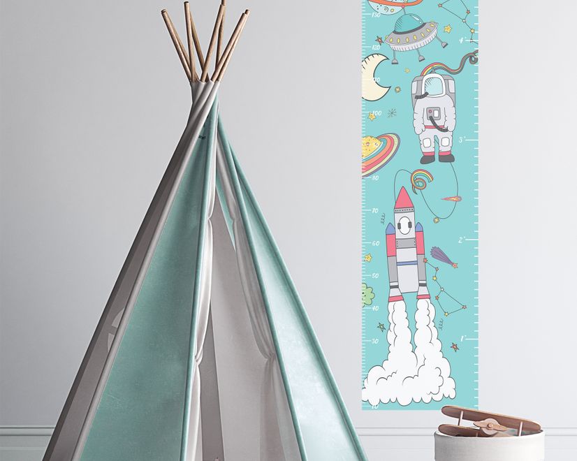 Kids Space Growth Chart Wall Sticker Decal