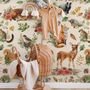 Nursery Watercolor Cute Forest Animals Pattern Wallpaper Mural