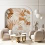 Neutrale Boho-Pflanzen mit Palmenblatt Fototapete