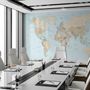 Brown & Brown Political World Map Wallpaper Mural
