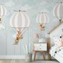 Hot Air Balloons with Animals Wallpaper Mural
