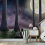3D Look Moon Landscape with Cute Kids Wallpaper Mural
