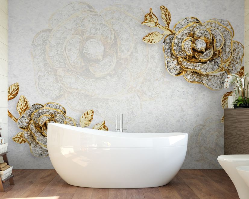 Ornament Rose Floral Wallpaper Mural