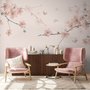 Papier peint art floral prune