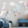 Teddy Bear Clouds and Balloons Wallpaper Mural