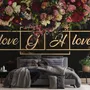 Dark Dutch Floral with Your Write Text Wallpaper Mural