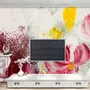 Papier peint panoramique bouquet floral acrylique rose rouge