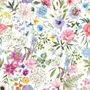 Colorful Spring Pink Wildflowers Wallpaper Mural