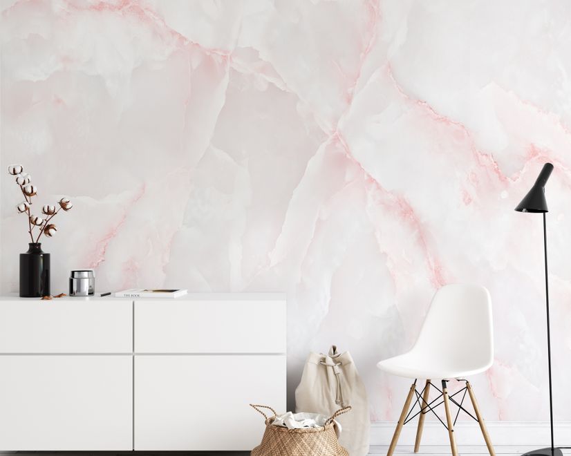 Abstract Pink Marble Stone Art Wallpaper Mural