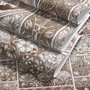 Antique wallpaper mural with Art Nouveau floral tile panels, sepia borders and blush botanical medallions