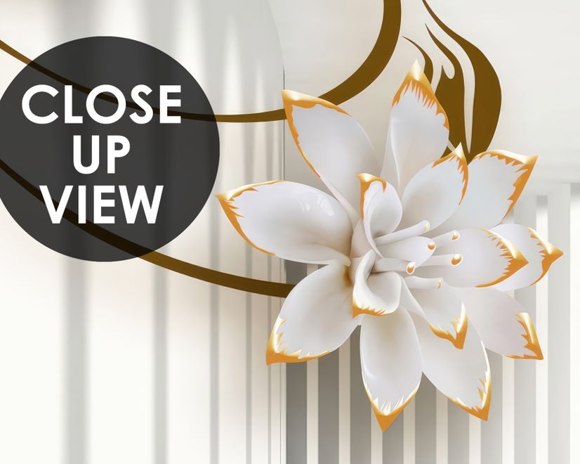 Lily Floral with Abstract Corridor Wallpaper Mural