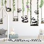 Panda Bears with Swing Wallpaper Mural