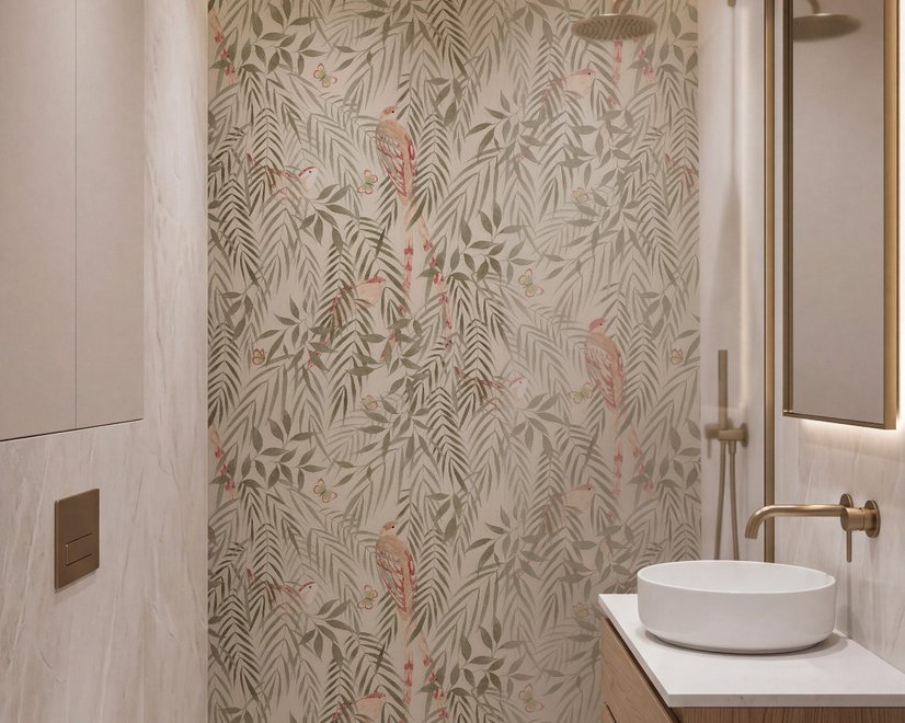 Watercolor Tropical Bird Garden Wallpaper Mural