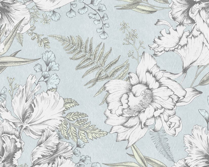 Drawing Floral Bouquet Art Wallpaper Mural