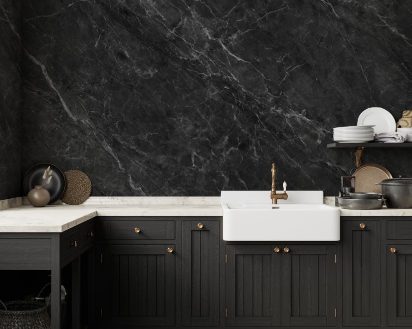 Dark Faux Marble Granite Slate Wallpaper Mural