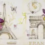 Colorful Drawing Eiffel Tower Wallpaper Mural