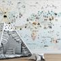 Papier peint panoramique pour enfants avec petits animaux