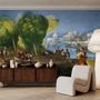 Medieval Lake Landscape with Boats Wallpaper Mural