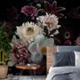 Dark Garden Florals Wallpaper Mural